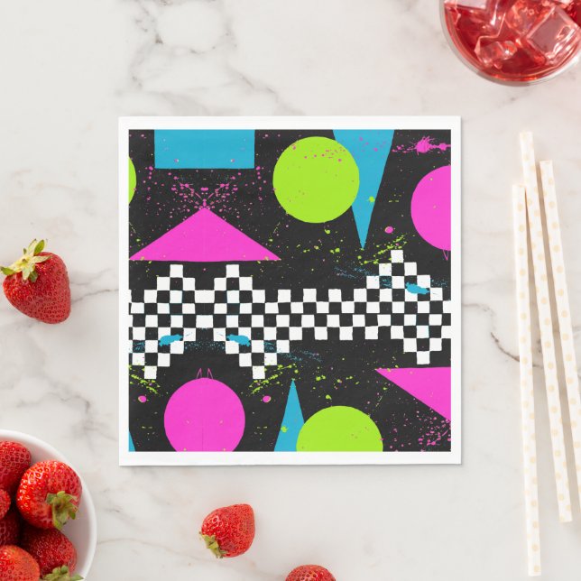 80s Splatterpaint Paper Napkins (Insitu)