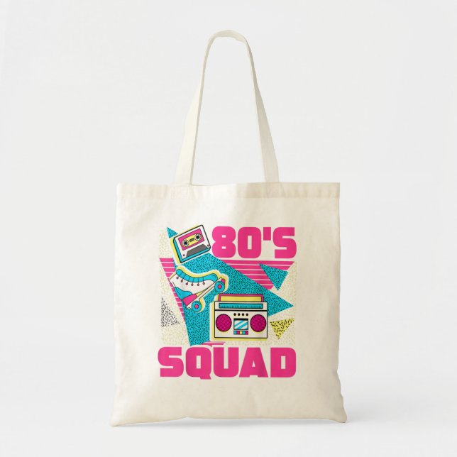 80s Squad 80s Aesthetic Retro Matching 80s Party Tote Bag (Front)
