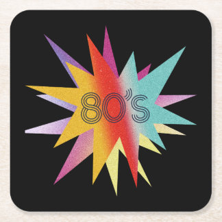 80's Starburst Square Paper Coaster