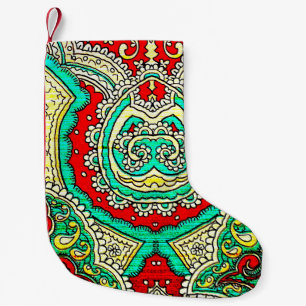 80s style, bright, neon, beautiful, psychedelic ar small christmas stocking