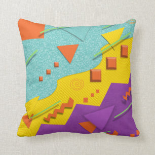 80s Style Nostalgic Pattern Pillow