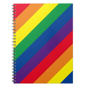 80's Style Rainbow Striped Spiral Notebook