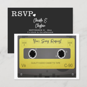 80s Style Retro Music Tape RSVP Invitation