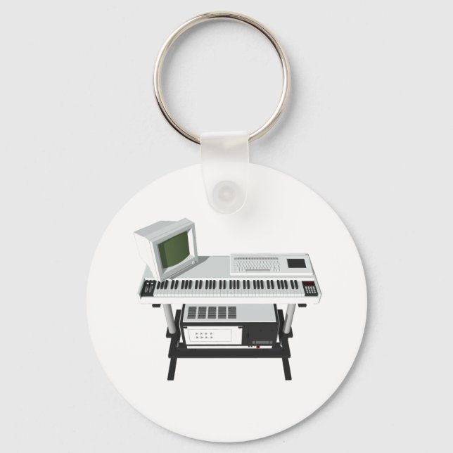 80's Style Sampler Keyboard: 3D Model: Keychain (Front)