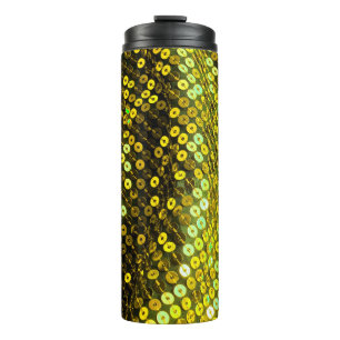80s style sequined textile closeup. thermal tumbler