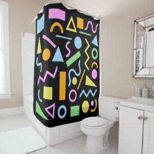 80s Style Shape Pattern Color on Black