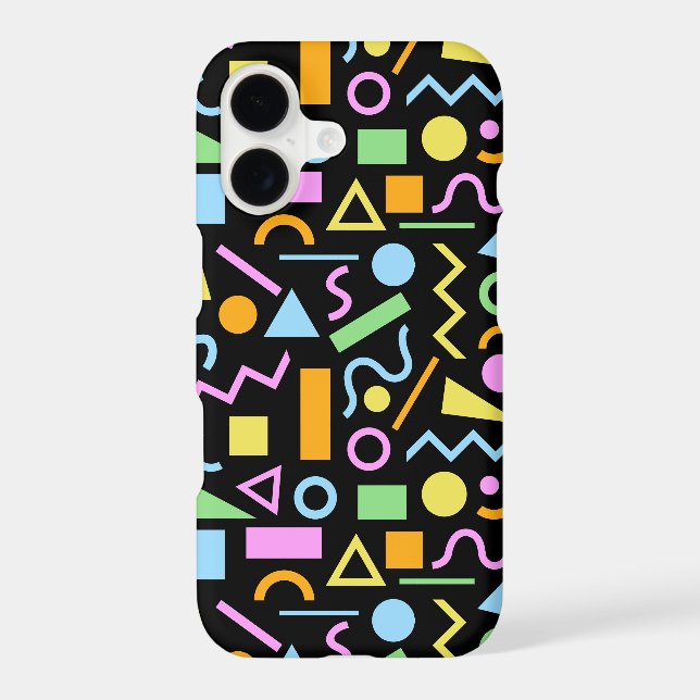 80s Style Shape Pattern Color on Black (Back)