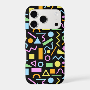 80s Style Shape Pattern Colour on Black