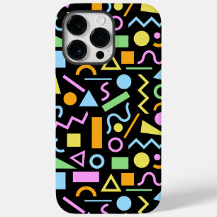 80s Style Shape Pattern Colour on Black Case-Mate iPhone 14 Pro Max Case