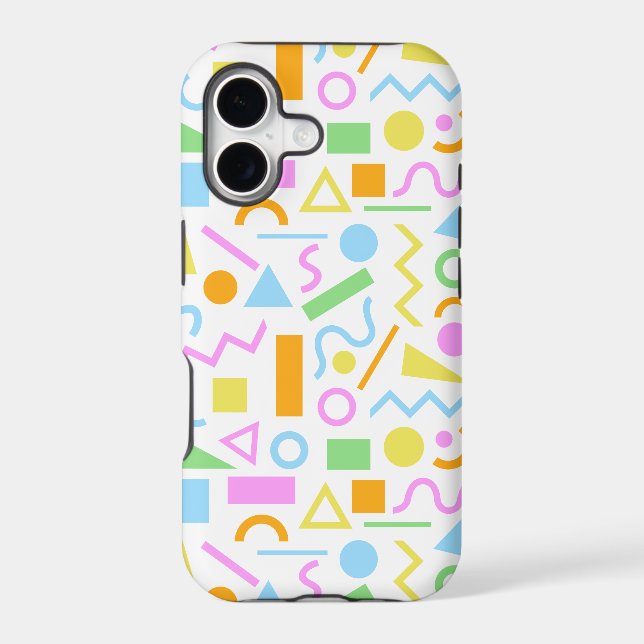 80s Style Shape Pattern Colour on White (Back)