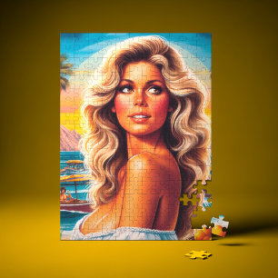 80s Summer Woman Jigsaw Puzzle