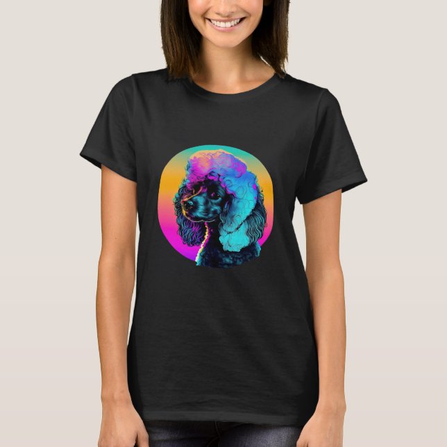 80s Synthwave and Poodle Aesthetic T-Shirt (Front)