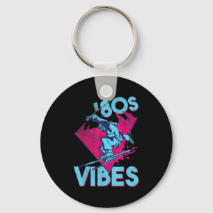 80s Vibes, Retro Ski Vintage 80s Skiing Outfit  Keychain