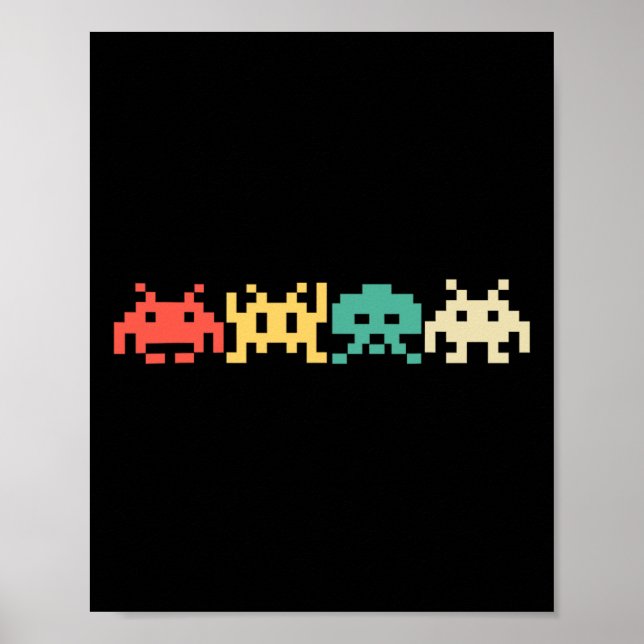 80s Video Game Vintage Retro Arcade 2  Poster (Front)