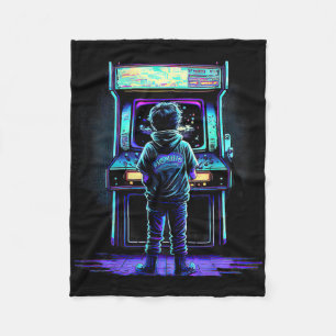 80s Video Game Vintage Retro Arcade 3 Fleece Blanket