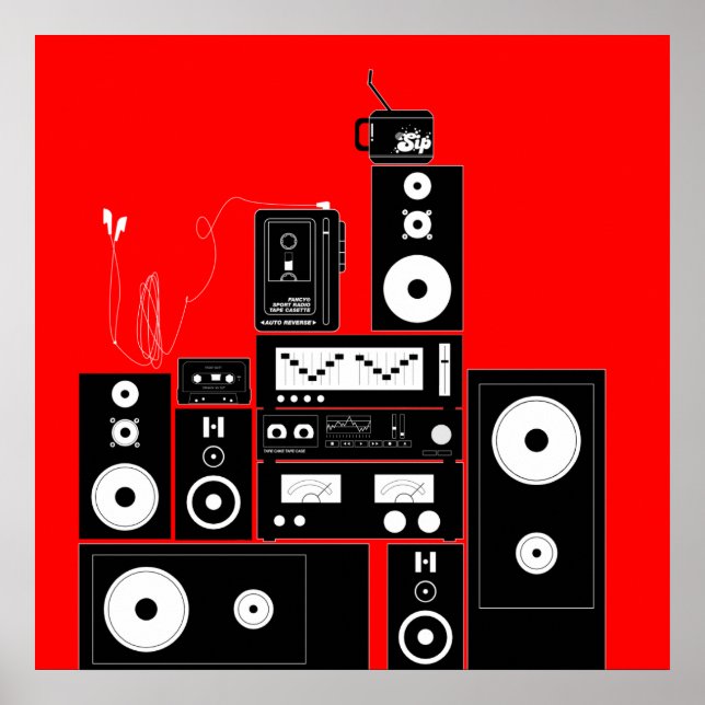 80s VINTAGE AUDIO GEAR "AUTO REVERSE" Poster Art (Front)