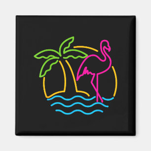 80s Vintage Miami Retro Neon Nk Flamingo Magnet