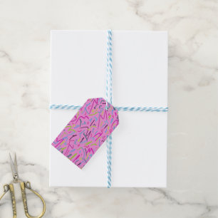 80s Vintage Print in Pink  Gift Tags