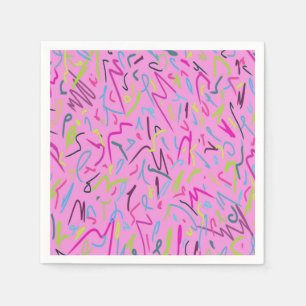 80s Vintage Print in Pink Napkin