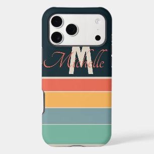 80s vintage simple Stripe custom monogram initial