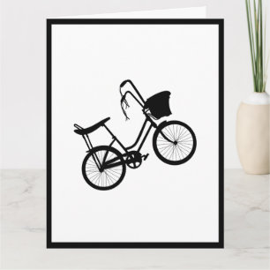 80's Wheelie (Black) Folded Greeting Card