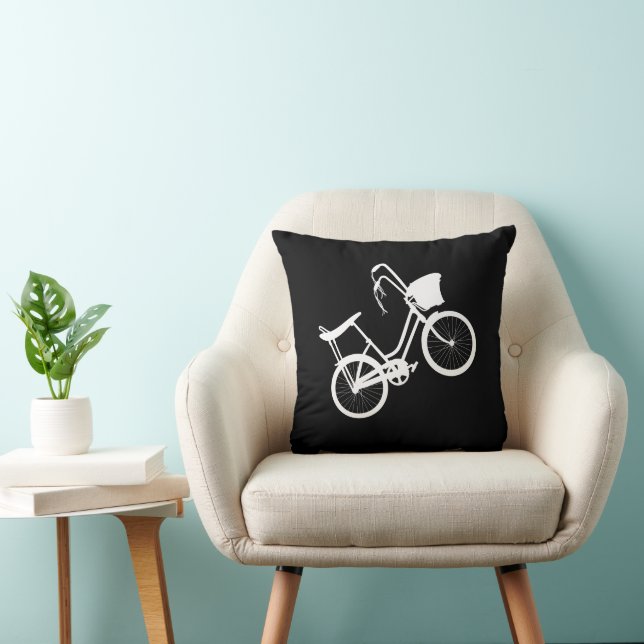80's Wheelie (White) Throw Pillow (Chair)