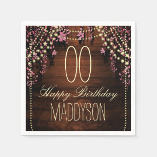 80th 85th 90th 91st 92nd 97th 98th 99th Birthday Napkin