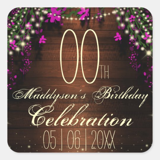 80th 85th 90th 91st 92nd 97th 98th 99th Birthday Square Sticker