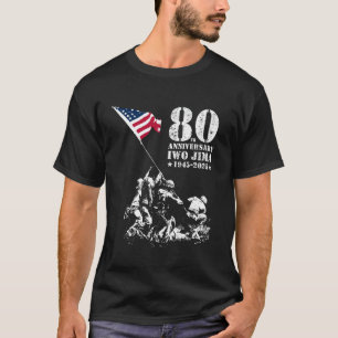 80th Anniversary Iwo Jima 1945-2025 WWII Victory V T-Shirt