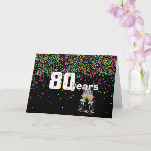 80th anniversary toast in confetti card