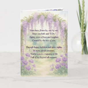 80th Anniversary Wisteria Arch In a Garden Card