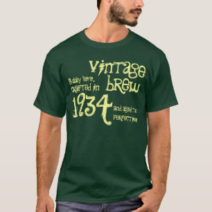 80th Birthday 1934 or Any Year Vintage Green Cream T-Shirt