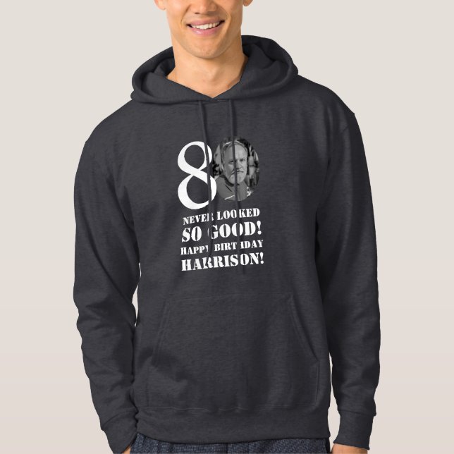 80th Birthday 80 Never Looked So Good Custom Photo Hoodie (Front)