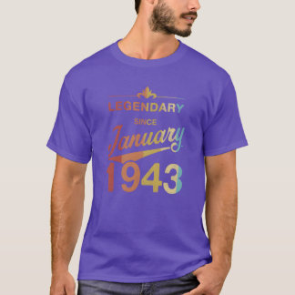 80th Birthday 80 Year Old Born January 1943 Gift b T-Shirt