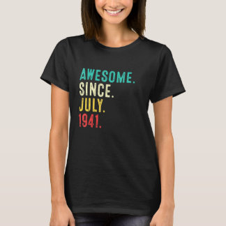 80th Birthday 80 Years Old Vintage Awesome Since J T-Shirt