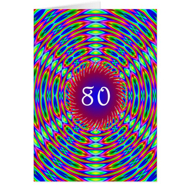 80th Birthday Abstract Trippy Swirls (Front)