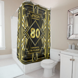 80th Birthday Art Deco Gold Black Great Gatsby