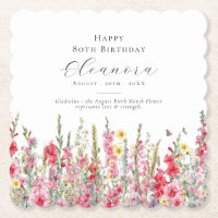 80th Birthday August Birth Flower Custom