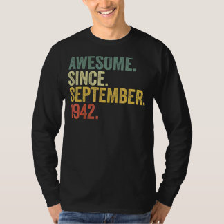 80th Birthday Awesome Since September 1942 80 Year T-Shirt