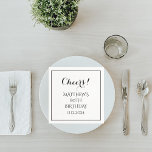 80th Birthday Black Elegant Script Modern Cheers Napkin<br><div class="desc">80th Birthday,  black and white,  modern,  cheers,  script,  elegant,  paper napkins. 80th Birthday. Perfect for dad,  grandad,  stepdad. Golfer gift idea. Personalize it with a year.</div>