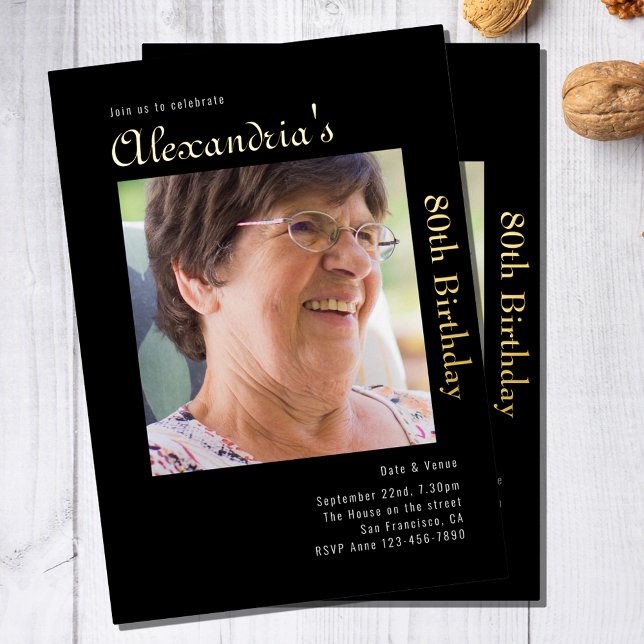 80th Birthday Black Gold (Creator Uploaded)