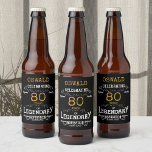 80th Birthday Black Gold  Legendary Funny<br><div class="desc">A personalized elegant 80th birthday beer bottle label that is easy to customize for that special birthday party occasion.</div>