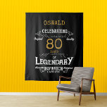 80th Birthday Black Gold  Legendary Photo Backdrop Tapestry<br><div class="desc">A personalized elegant 80th birthday vintage backdrop that is easy to customize for that special birthday party occasion.</div>
