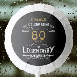 80th Birthday Black Gold  Legendary Retro<br><div class="desc">A personalized elegant balloon that is easy to customize for that special 80th birthday party. The retro black and gold design adds a touch of refinement to that special celebration.</div>