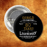 80th Birthday Black Gold  Legendary Retro 1 Inch Round Button<br><div class="desc">Personalized elegant buttons that are easy to customize for that special 80th birthday party. The retro black and gold design adds a touch of refinement to that special celebration.</div>