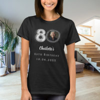 80th birthday black silver photo