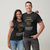 80th Birthday Black White Gold Mens T-Shirt (Unisex)