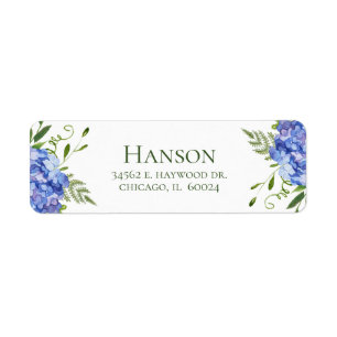 80th Birthday Blue Hydrangeas Return Address