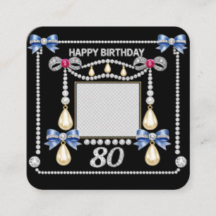 80th Birthday Card Tudor Royality Inspired Diamond