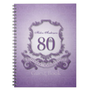 80th Birthday Celebration Custom Framed Guest Book